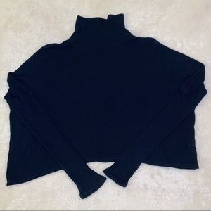 Me to We Women’s Black Cropped Turtleneck Sweater Size S